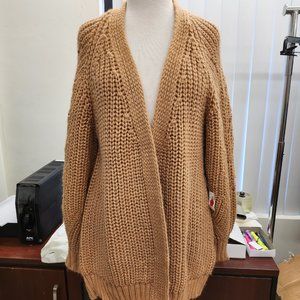 LONG OPEN FRONT KNIT CARDIGAN